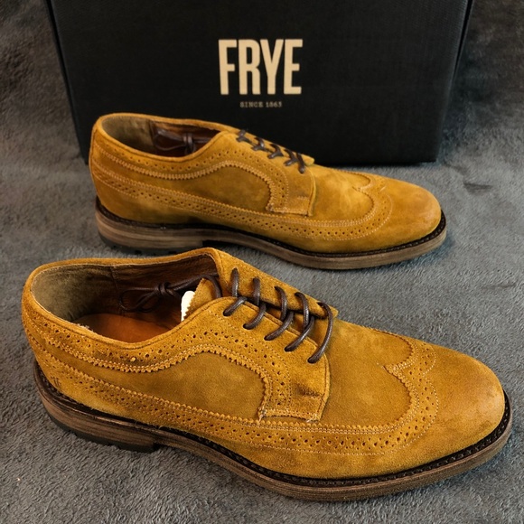 Frye Mens Suede Wingtip Dress Shoes - Picture 5 of 16